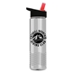 a black/red lid & clear bottle wave tritan(r) bottle with flip - straw lid - 24 oz