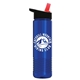 a black/red lid & translucent blue bottle wave tritan(r) bottle with flip - straw lid - 24 oz