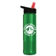 a black/red lid & translucent green bottle wave tritan(r) bottle with flip - straw lid - 24 oz