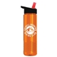 a black/red lid & translucent orange bottle wave tritan(r) bottle with flip - straw lid - 24 oz