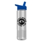 a royal blue lid & clear bottle wave tritan(r) bottle with flip - straw lid - 24 oz