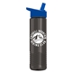 a royal blue lid & smoke bottle wave tritan(r) bottle with flip - straw lid - 24 oz