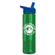 a royal blue lid & translucent green bottle wave tritan(r) bottle with flip - straw lid - 24 oz