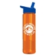 a royal blue lid & translucent orange bottle wave tritan(r) bottle with flip - straw lid - 24 oz