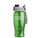 aerial view a gray/black lid & translucent green bottle poly+ bottle with quick - snap lid - 27 oz, image 1 of 2