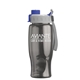 aerial view a gray/blue lid & smoke bottle poly+ bottle with quick - snap lid - 27 oz, image 1 of 2