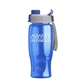 aerial view a gray/blue lid & translucent blue bottle poly+ bottle with quick - snap lid - 27 oz, image 1 of 2