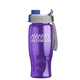 aerial view a gray/blue lid & translucent violet bottle poly+ bottle with quick - snap lid - 27 oz, image 1 of 2