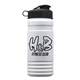 aerial view a black lid & white bottle rpet bottle with flip lid - 20 oz, image 1 of 2