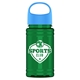 a cyan lid & translucent green bottle garyline(r) upcycle mini - 16 oz rpet bottle with oval crest lid