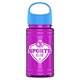 a cyan lid & translucent hot pink bottle garyline(r) upcycle mini - 16 oz rpet bottle with oval crest lid