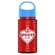 a cyan lid & translucent red bottle garyline(r) upcycle mini - 16 oz rpet bottle with oval crest lid