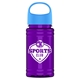 a cyan lid & translucent violet bottle garyline(r) upcycle mini - 16 oz rpet bottle with oval crest lid