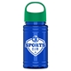 a green lid & translucent blue bottle garyline(r) upcycle mini - 16 oz rpet bottle with oval crest lid