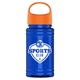 a orange lid & translucent blue bottle garyline(r) upcycle mini - 16 oz rpet bottle with oval crest lid