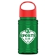 a red lid & translucent green bottle garyline(r) upcycle mini - 16 oz rpet bottle with oval crest lid