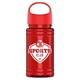 a red lid & translucent red bottle garyline(r) upcycle mini - 16 oz rpet bottle with oval crest lid