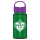 a violet lid & translucent green bottle garyline(r) upcycle mini - 16 oz rpet bottle with oval crest lid