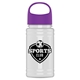 a violet lid & white bottle garyline(r) upcycle mini - 16 oz rpet bottle with oval crest lid