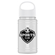 a white lid & white bottle garyline(r) upcycle mini - 16 oz rpet bottle with oval crest lid