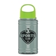 a lime green lid & glacier blue bottle garyline(r) upcycle mini - 16 oz rpet bottle with oval crest lid
