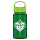 a lime green lid & translucent green bottle garyline(r) upcycle mini - 16 oz rpet bottle with oval crest lid