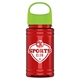 a lime green lid & translucent red bottle garyline(r) upcycle mini - 16 oz rpet bottle with oval crest lid