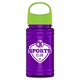a lime green lid & translucent violet bottle garyline(r) upcycle mini - 16 oz rpet bottle with oval crest lid