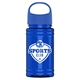 a royal blue lid & translucent blue bottle garyline(r) upcycle mini - 16 oz rpet bottle with oval crest lid