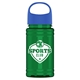 a royal blue lid & translucent green bottle garyline(r) upcycle mini - 16 oz rpet bottle with oval crest lid