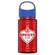 a royal blue lid & translucent red bottle garyline(r) upcycle mini - 16 oz rpet bottle with oval crest lid