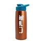 a metallic copper bottle & cyan lid flair tritan(r) metallike bottle with drink - thru lid - 26 oz