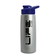 a metallic silver bottle & royal blue lid flair tritan(r) metallike bottle with drink - thru lid - 26 oz
