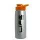 a metallic silver bottle & orange lid flair tritan(r) metallike bottle with drink - thru lid - 26 oz