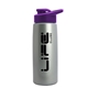 a metallic silver bottle & violet lid flair tritan(r) metallike bottle with drink - thru lid - 26 oz