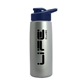 a metallic silver bottle & navy blue lid flair tritan(r) metallike bottle with drink - thru lid - 26 oz