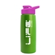 a metallic lime green bottle & hot pink lid flair tritan(r) metallike bottle with drink - thru lid - 26 oz