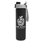 aerial view a gray/black lid & black bottle slim double - wall insulated bottle with quick - snap lid - 16 oz, image 1 of 2