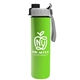 aerial view a gray/black lid & lime green bottle slim double - wall insulated bottle with quick - snap lid - 16 oz, image 1 of 2