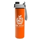 aerial view a gray/black lid & orange bottle slim double - wall insulated bottle with quick - snap lid - 16 oz, image 1 of 2