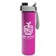 aerial view a gray/black lid & pink bottle slim double - wall insulated bottle with quick - snap lid - 16 oz, image 1 of 2