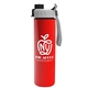 aerial view a gray/black lid & red bottle slim double - wall insulated bottle with quick - snap lid - 16 oz, image 1 of 2