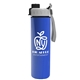 aerial view a gray/black lid & royal blue bottle slim double - wall insulated bottle with quick - snap lid - 16 oz, image 1 of 2