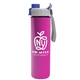 aerial view a gray/blue lid & pink bottle slim double - wall insulated bottle with quick - snap lid - 16 oz, image 1 of 2