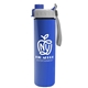 aerial view a gray/blue lid & royal blue bottle slim double - wall insulated bottle with quick - snap lid - 16 oz, image 1 of 2