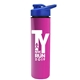 a royal blue lid & pink bottle slim double - wall insulated bottle with drink - thru lid - 16 oz