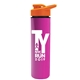 a orange lid & pink bottle slim double - wall insulated bottle with drink - thru lid - 16 oz