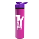 a violet lid & pink bottle slim double - wall insulated bottle with drink - thru lid - 16 oz