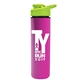 a lime green lid & pink bottle slim double - wall insulated bottle with drink - thru lid - 16 oz