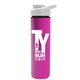 a white lid & pink bottle slim double - wall insulated bottle with drink - thru lid - 16 oz